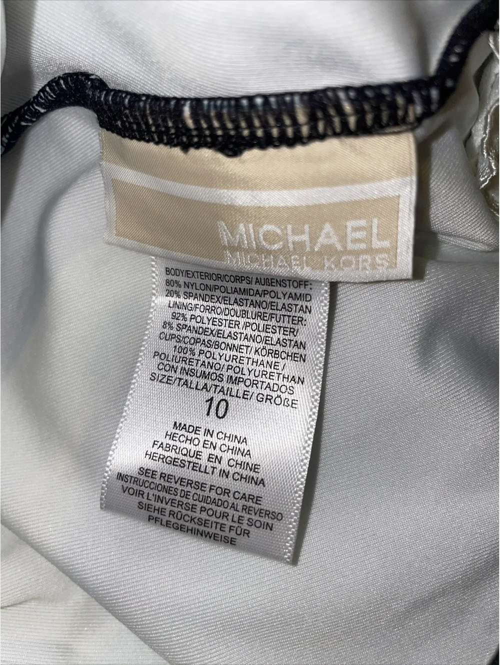 Michael michael kors one piece Halter swimsuit Blue/Black Cruise Size 10 Keyhole
